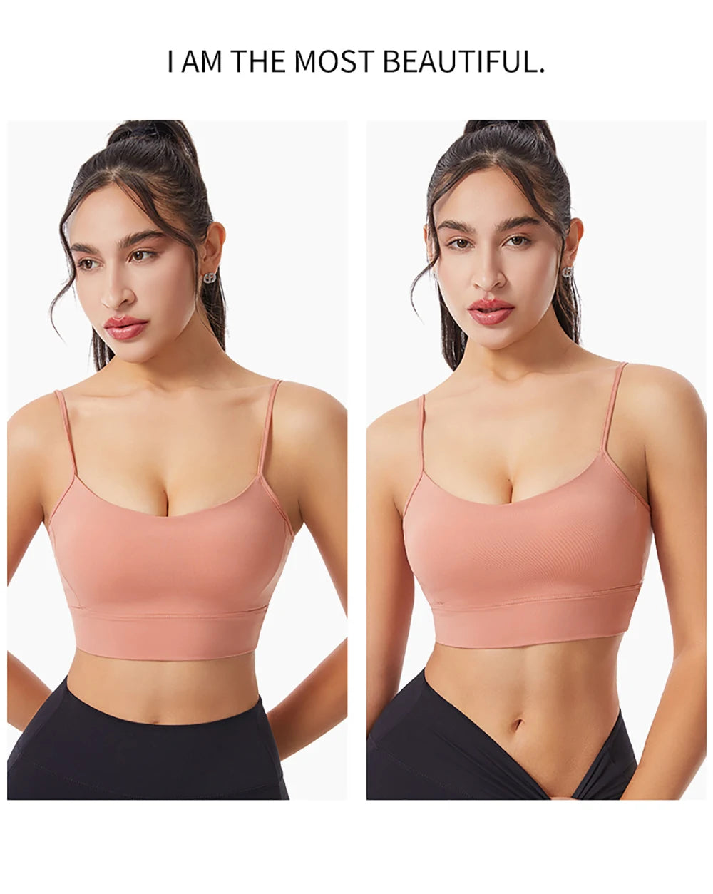 Low Back Sports Bra For Women Low Impact Padded Workouts No Underwire Bralette Beauty Back Yoga Spaghetti Straps Vest Tops