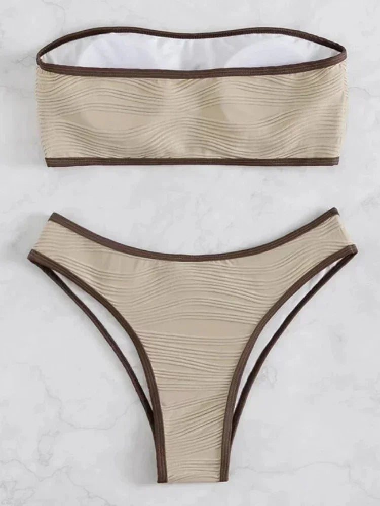 Bikini Sexy Women Swimsuit New Solid Bandeau Bikinis Set Thong Swimwear Summer Biquini 2 Piece Bathing Suit Beach Female