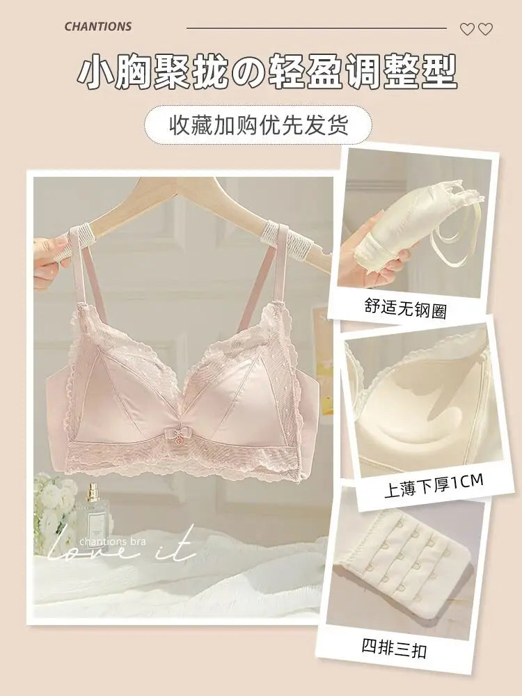 Push Up Bras for Women Small Bust Padded Wireless Anti Sagging Full Coverage Shaper Bralette Plus Size