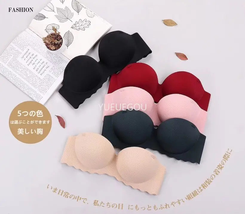 Seamless Demi Push Up Bra for Small Chest Non-Wired Ultra Padded Lift Bralette No Gap Plunge for Flat Bust Women