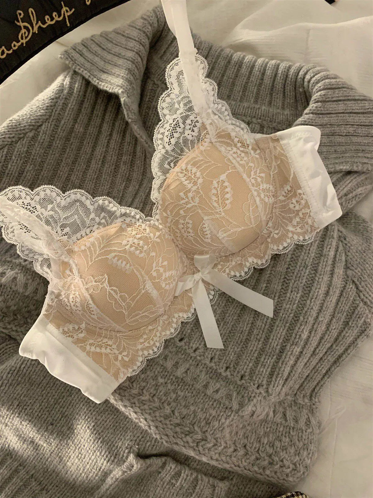 Sexy Lace Push Up Bra for Women Wireless Demi Padded Unlined Underwire Free Anti Gravity Lift Gather Small Chest Bras 32-38