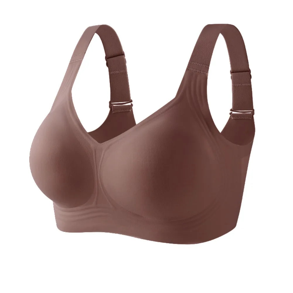 Breathable Adjustable Wireless Bra Tank Top Style Push-Up Seamless Bra Anti-Sagging Plus Size Deep V Bra Women