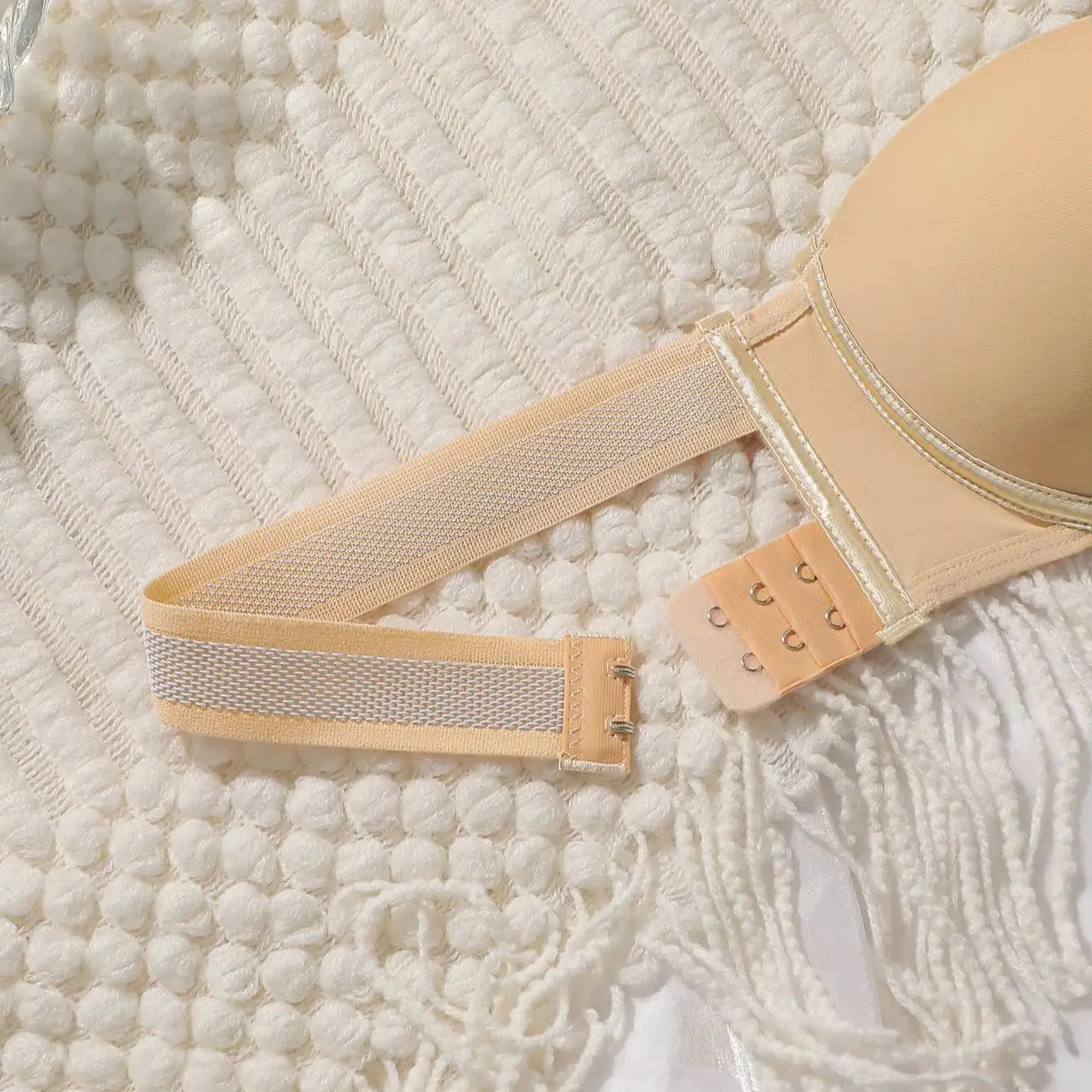 Strapless Bra for Women Cross Back Side Closure Underwire Padded Push Up Bras for Wedding Dress Evening Gown Low Back Tops