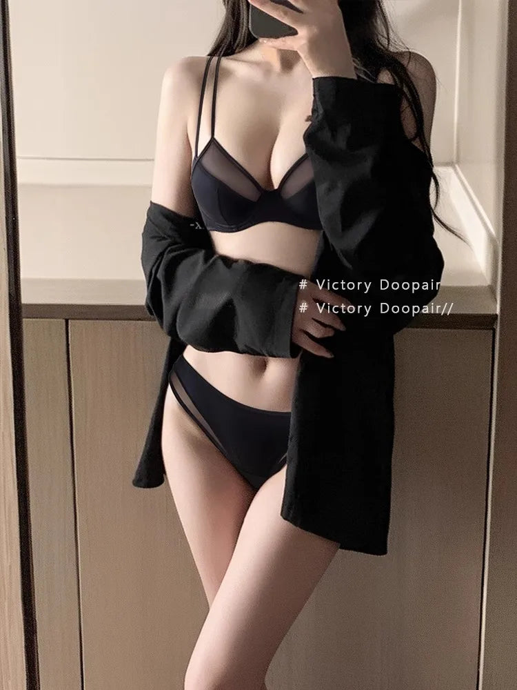 French Lingerie Set🔥Triangular Cup Bra✨Ultra Slim Sexy🌸Adjustable Double Strap✔Anti-Sagging Lift✔Nude Underwire Push Up Cover