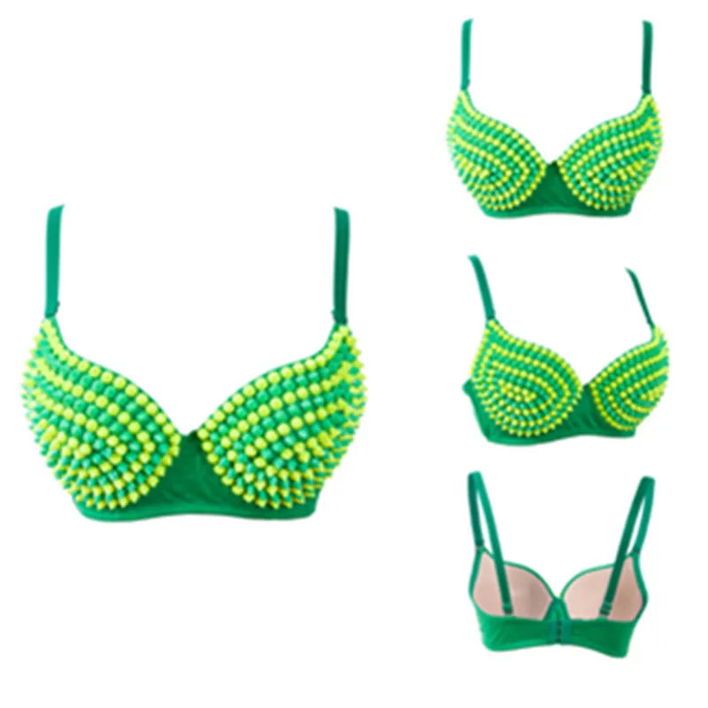 Women Sexy Push Up Bra Fashion Punk Lady Goth Bikini Bra Stage Dance Performance Burlesque Bras Bralette Party Nightculb Costume