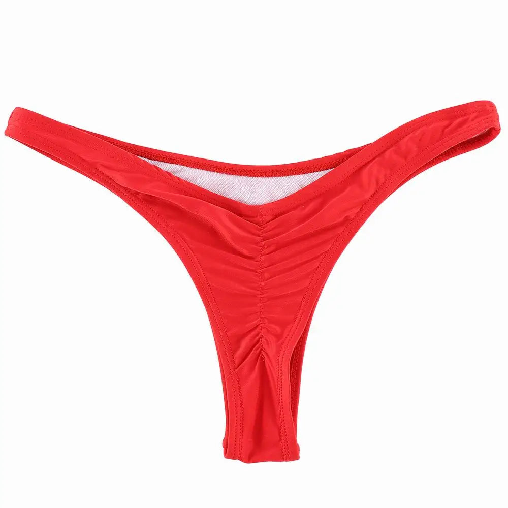 Swimwear Women Briefs Bikini Bottom Side Ties Brazilian Thong Swimsuit Classic Cut Bottoms Biquini Swim Short Ladies Swimsuit