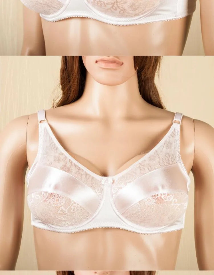 Sexy Crossdresser Bra CD Drag Queen Crossdresser Sissy Bra Fake Boobs Mastectomy Pocket Bra Suitable for Silicone Breast Forms