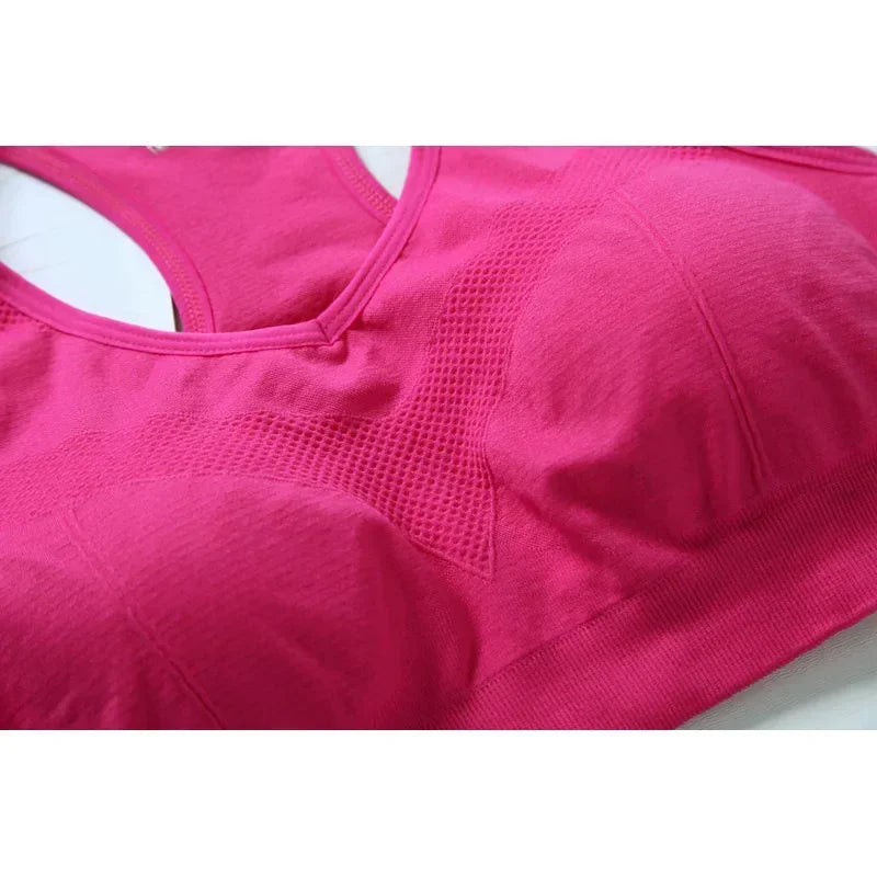 New Women Sports Bra Top Push Up Fitness Bra Underwear Sport Tops Breathable Running Vest Gym Active Bras Seamless Yoga Bra