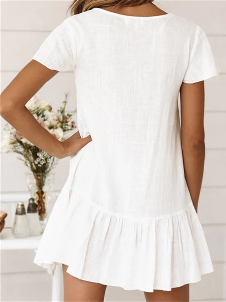 SUNFORYOU Cover-ups  Tunic For Beach Button Rayon V neck Beach Shirt Swimsuit Cover Up Vestido Sarong Beachwear Women Pareo