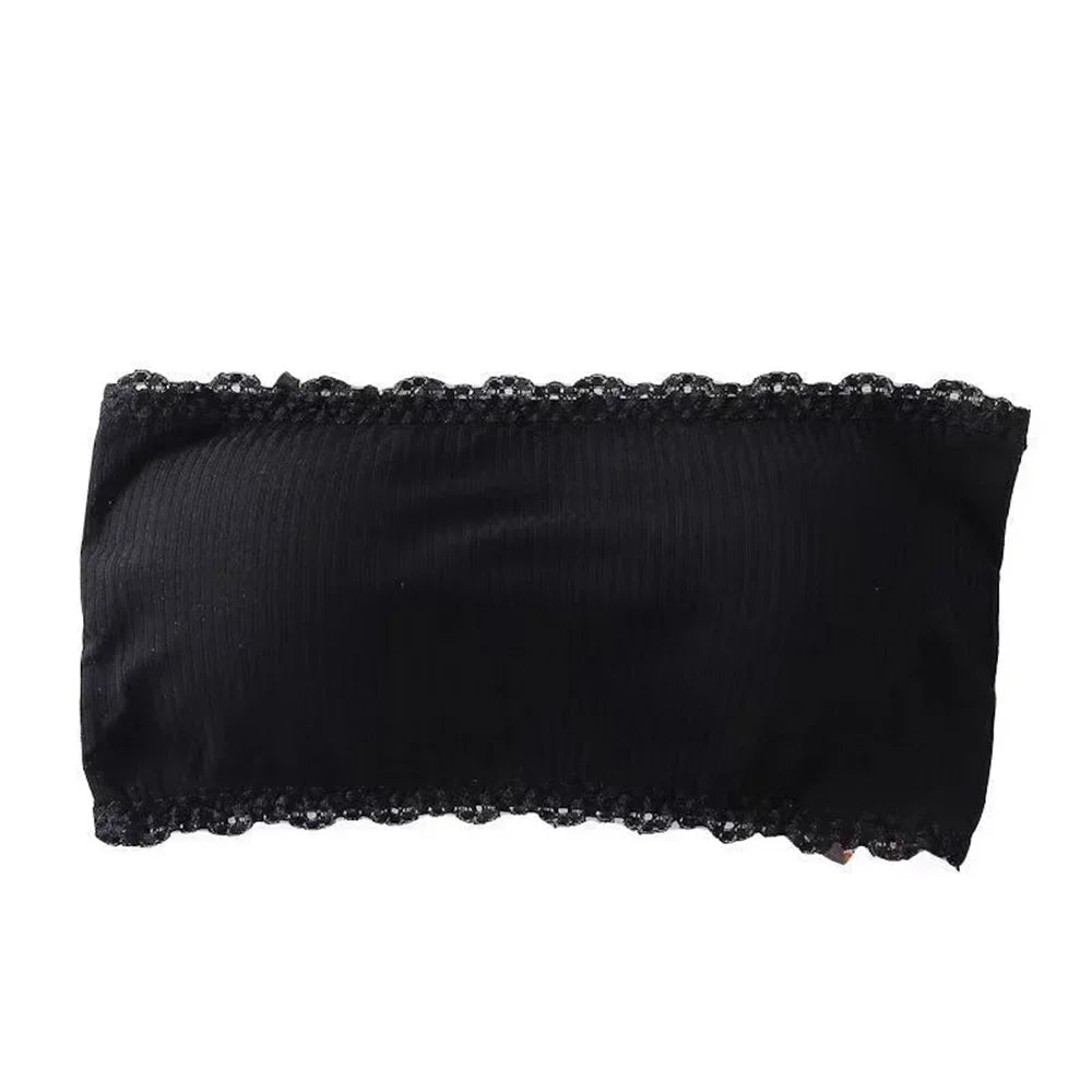 Invisible Strapless Bras Women'S Solid Color Wrapped Chest Sexy Tube Top Underwear Female Beautiful Tank Top Seamless Crop Top