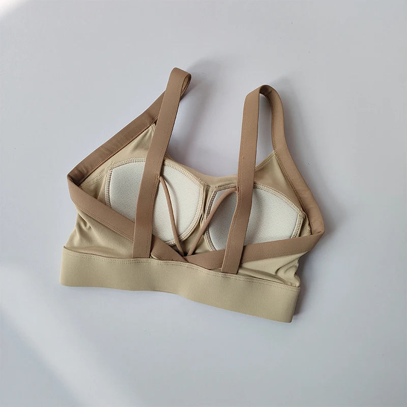 Sports Bra Crop Top Bras for Women Gym Tops Sexy Yoga Bra Open Back Workout Top Running Underwear Fitness Bra SportsTop 2024