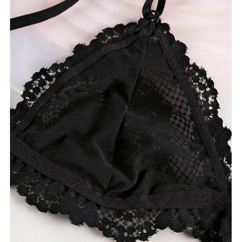 Wireless Bralette for Women Lace Push Up Bra Solid Color Sexy Transparent Lingerie Sexy No Pads Underwear Non-wire Intimates