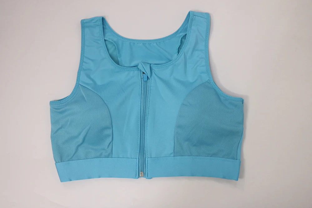 Plus Size Zip Front Closure Longline Bras Wireless Full Coverage Brassiere No Underwire Bralettes Hide Back Fat Bras