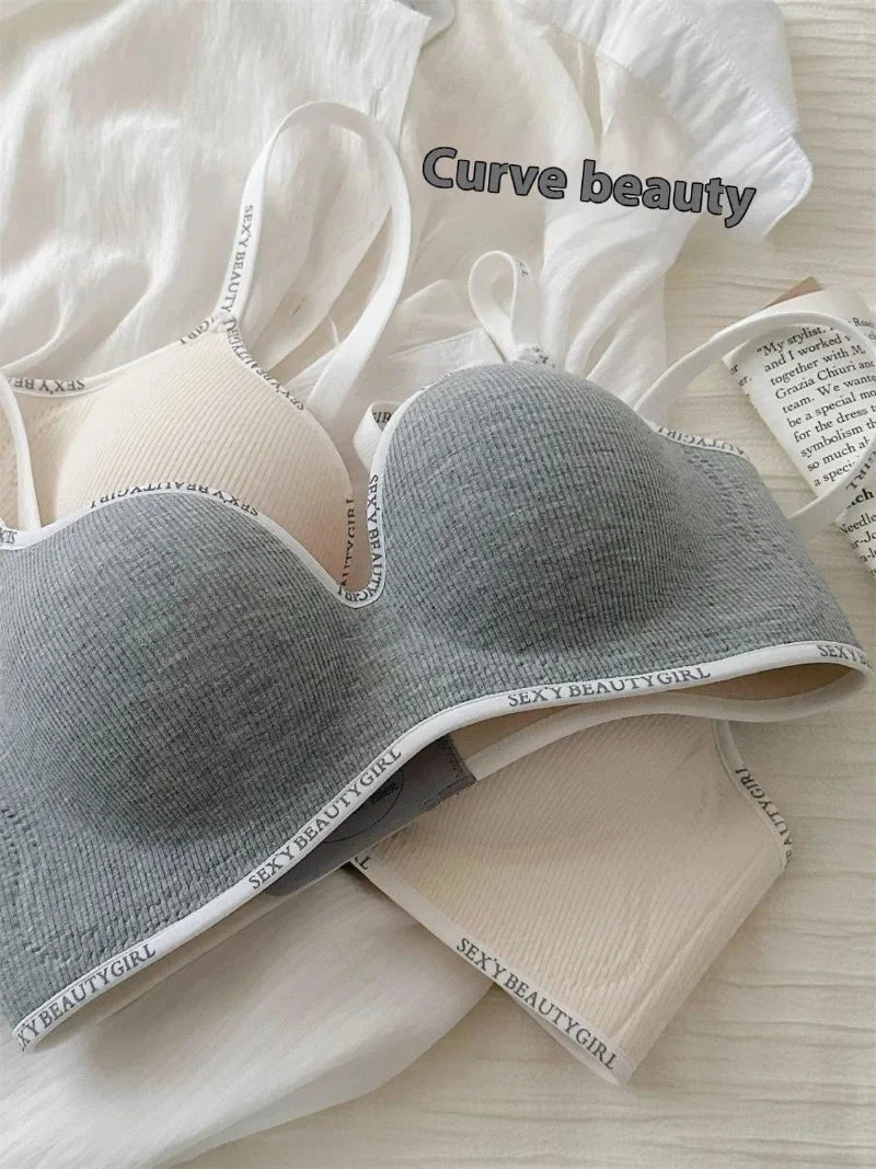 Wireless Push Up Bra for Small Chest - Seamless Anti-Sagging Invisible Bralette, Enhance Lift Comfort No Trace (Letter Design)