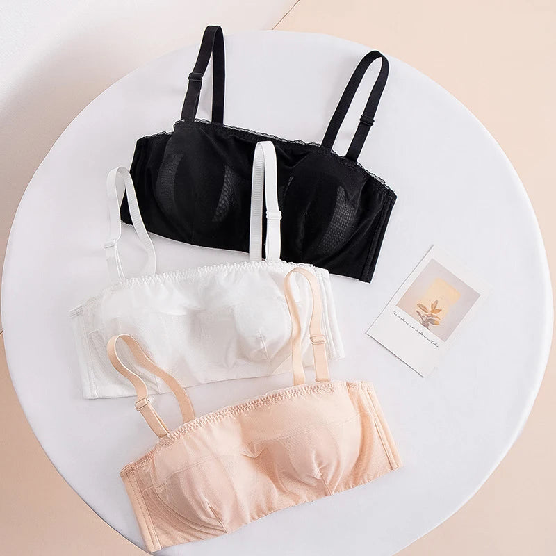 Strapless Bras for Women Transparent Full Coverage Multi-way Underwire Lace Invisible Balconette Bralette 36 38 40 42 B C D E F