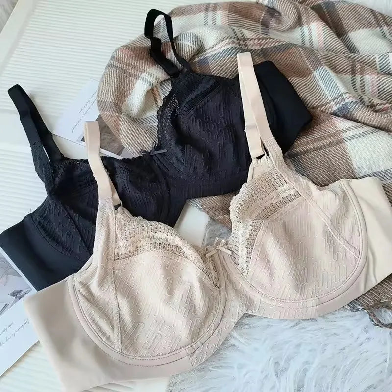 Women's Lace Minimizer Bras Full Coverage Non-Padded Underwire Lingerie Unlined Sexy Bralette 75 80 85 90 95 100 B C D E F