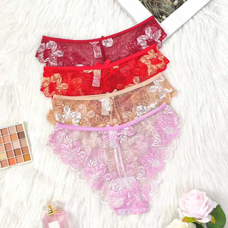 1pcs Large Size S-XXL Sexy Lace Women Panties Low Rise Floral Breathable Comfortable Sexy Lingerie Lady Briefs Fashion Underwear
