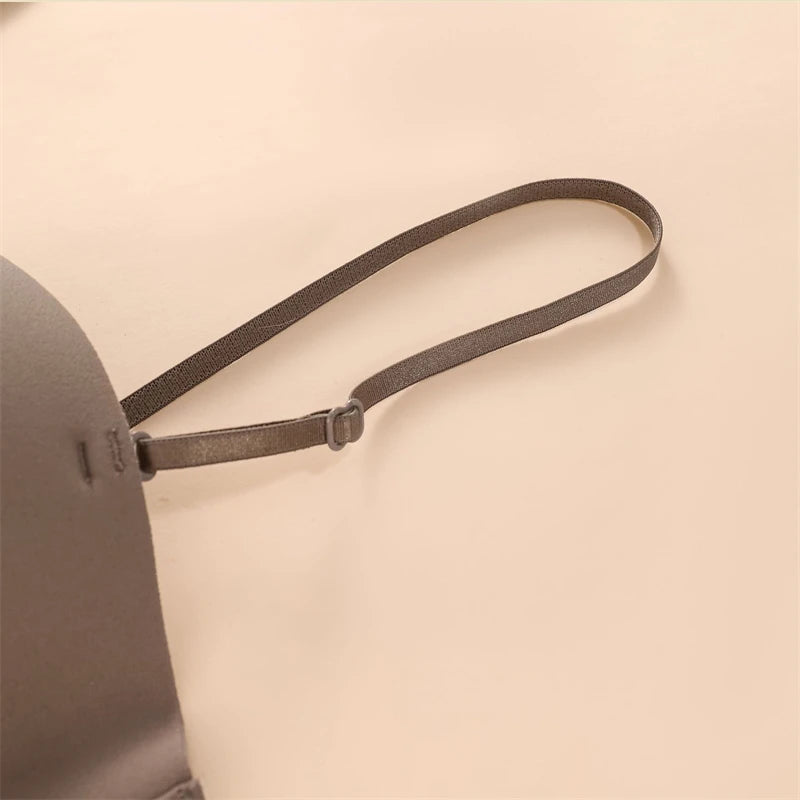 Women's Push-up Strapless Bras Front Buckle Brassiere Sexy Girls Small Chest Underwear Breathable Gathered Bralette Lingerie