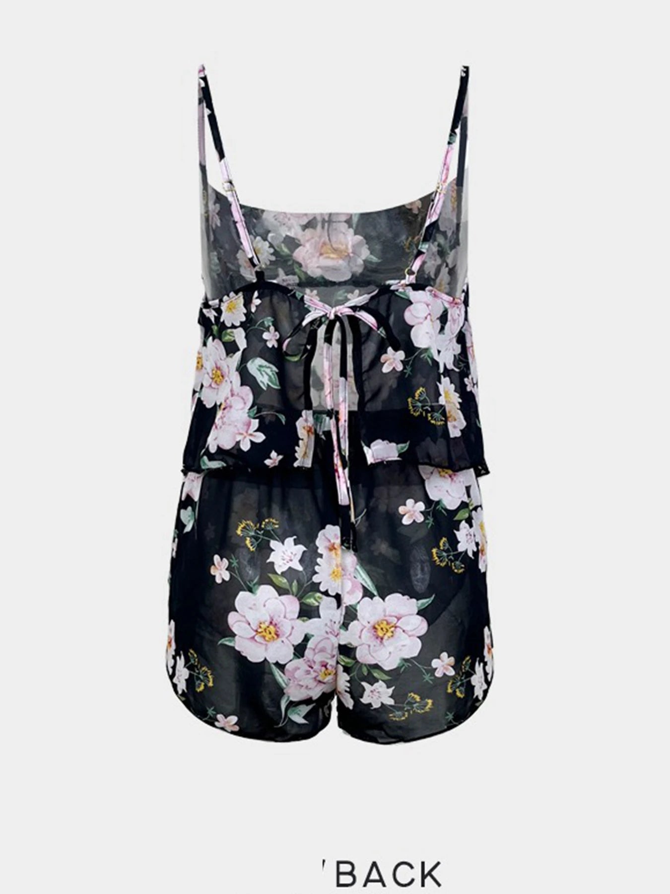 Floral Print Pajama Sets Sexy Pajamas for Women 2 Pieces Top Shorts Set Sleepwear Clothes Underwear Lingerie
