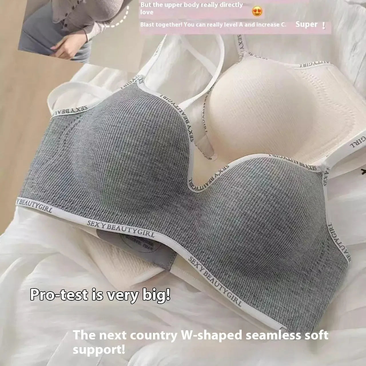 Wireless Push Up Bra for Small Chest - Seamless Anti-Sagging Invisible Bralette, Enhance Lift Comfort No Trace (Letter Design)