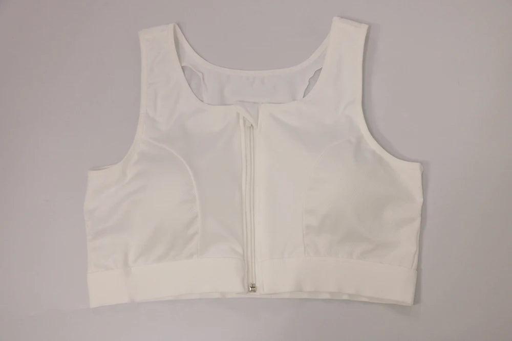 Plus Size Zip Front Closure Longline Bras Wireless Full Coverage Brassiere No Underwire Bralettes Hide Back Fat Bras