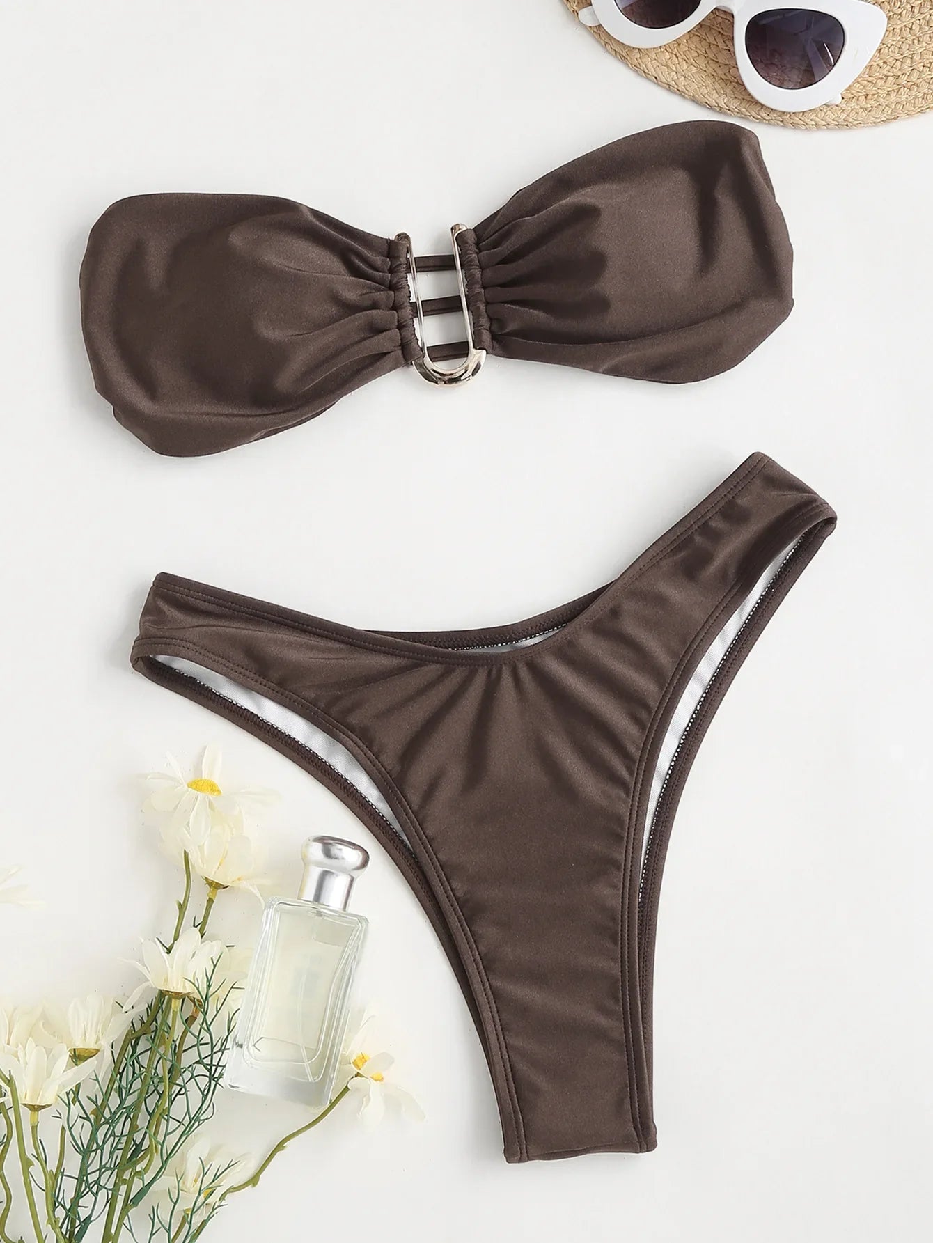 Sexy Women Bikini Brazilian Swimsuit Push-up Bra Bikini Set Two Piece Swim Suit Swimwear High-waisted Beachwear Solid Bathing