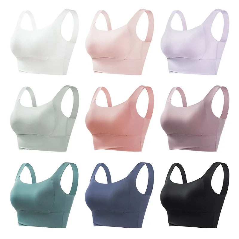 Sport Bras for Women GYM Running Yoga Beauty Back Vest Tank Tops Lager Size Wire Free Push up Padded Shock Absorption Bralette