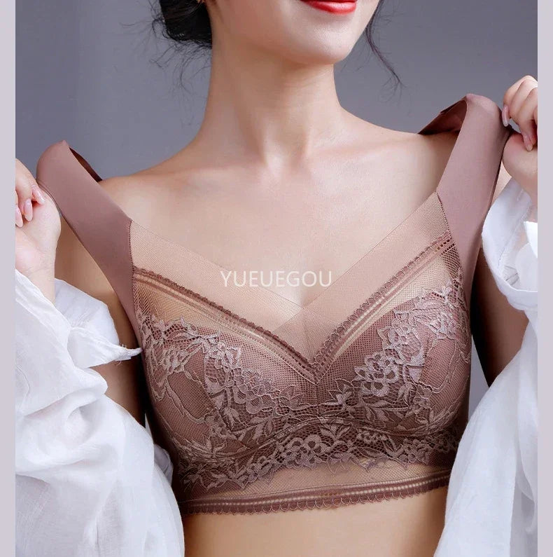3 Pcs Women's Push Up Bralette Wireless Bras - 5cm Natural Lift, Seamless Lace Plus Size (L-6XL), No Underwire Comfort