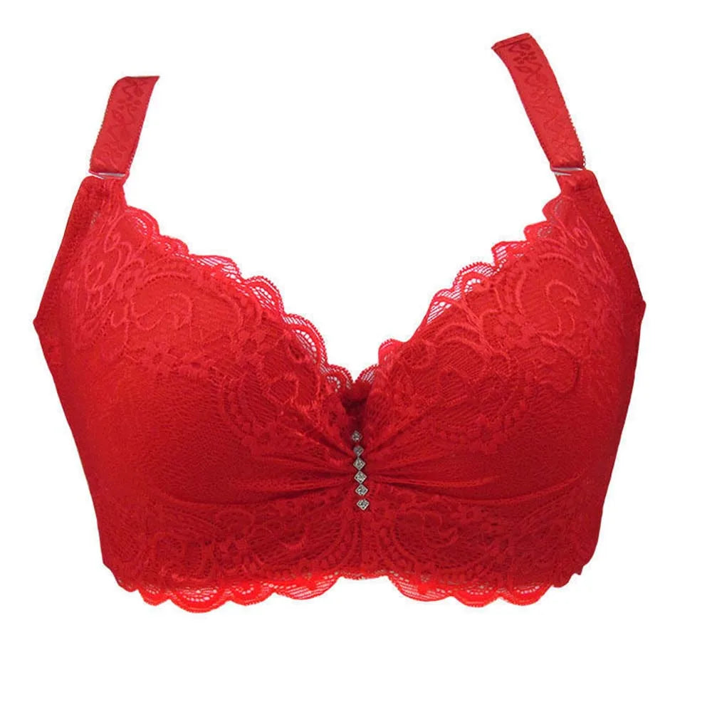 BCHRAYIUP Women's Underwire Padded Plunge Push Up Bra Sexy Flora Lace Deep V Full Cup Bra 34 36 38 40 42 44 46 B C D E