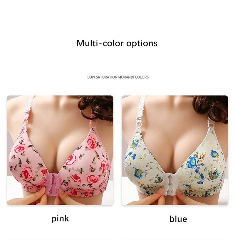 Seamless Sexy Bra For Women Push Up Thin Bras Wire Free Lingerie 3/4 Cup Bralette Underwear Breathable Front Closure Brassiere