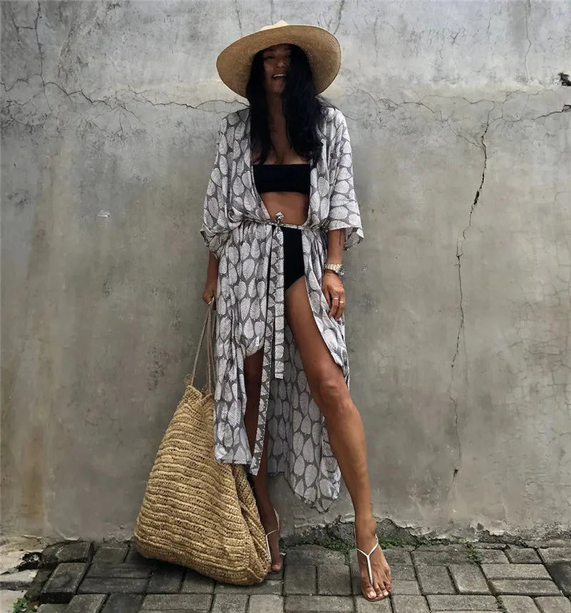 Women's Beach Cover Ups Button Down Sunscreen Bikini Swimwears Vacation Bamboo Maxi Sundress Oversized Bathing Suit Cover Ups