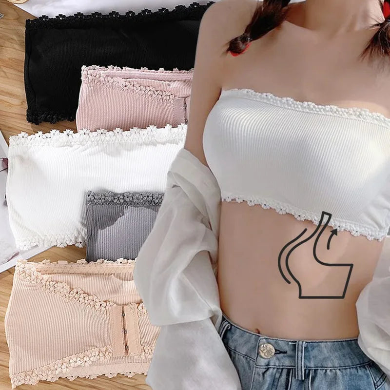 Strapless Lingerie for Women Tube Top Underwear Soild Color Seamless Invisible Bralette Sexy Solid Color Bras Crop Top Women