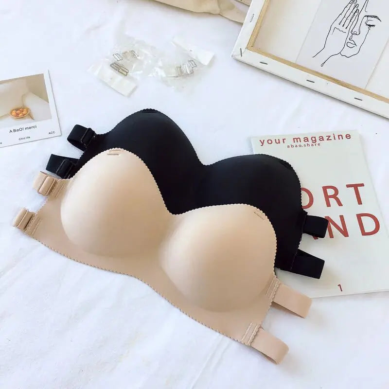 3pcs Sexy Strapless Bras Womens Wireless Bralette Soft Female Underwears Ladies Seamless Bras Breathable Backless Invisible Bras