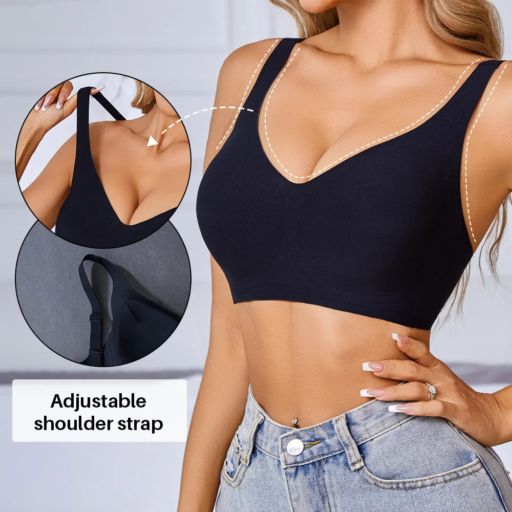 Wireless Bra for Women Seamless Push Up Bras Comfortable V-Shaped Gathering Underwear BCD Cup Intimate Lingerie