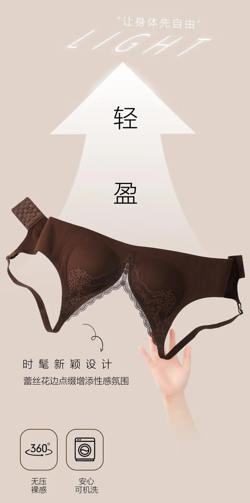 Women Deep V Lace Invisible Bra Skin Coverage Small Bust Shaping Non Empty Cup Adjustable Double Breasted  YEMOMO S-XL Hot Trend