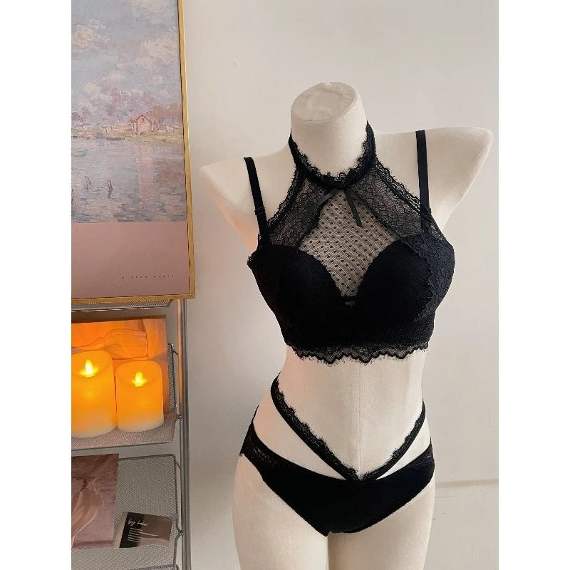 Lace Plunge Bra Push Up Bralette See Through Mesh Lingerie Double Layer Deep V Top Flattering Fit for Petite Bust Everyday Wear