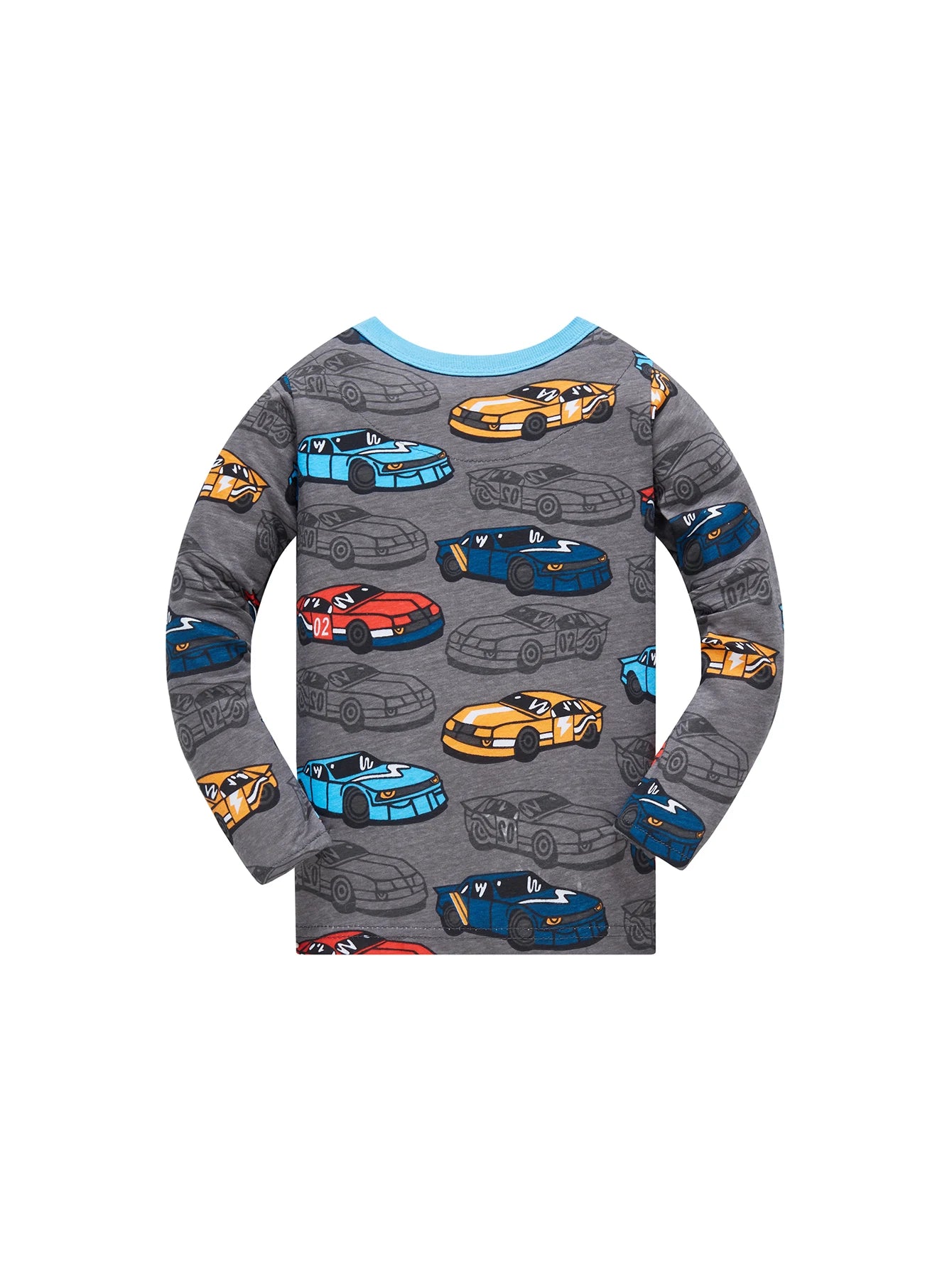 Kids Pajama Set 100% Cotton Soft Car Full Print Loungewear Nightwear Long Sleeve Pjs for Toddler Boys Girls Age 1-8 Years
