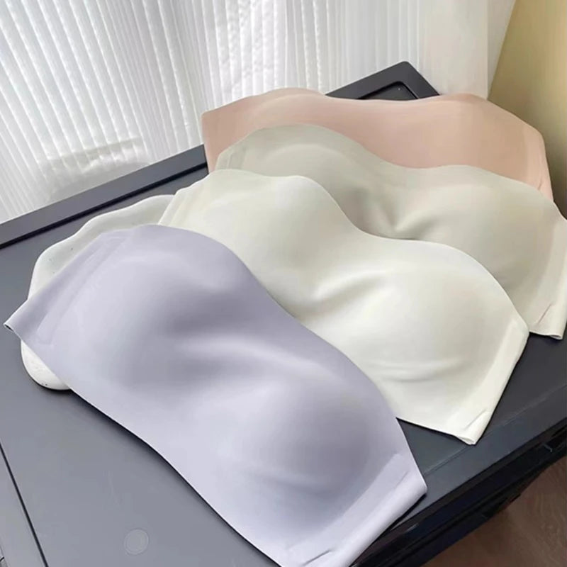 Strapless Bra for Women, Push-up Bra for Small Breasts, Non-slip, Anti-exposure, Seamless Tube Top with Invisible Back Bra