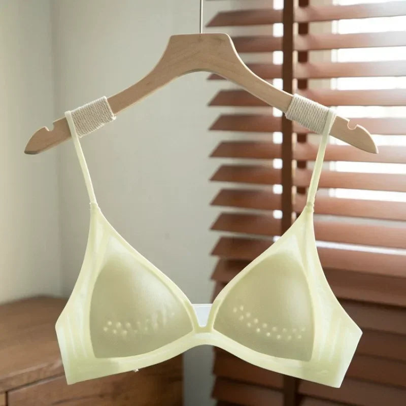 New Deep V Plunge Push Up Minimizer Bra for Women Sexy Lingerie Gathered Thin Straps Thin Cup