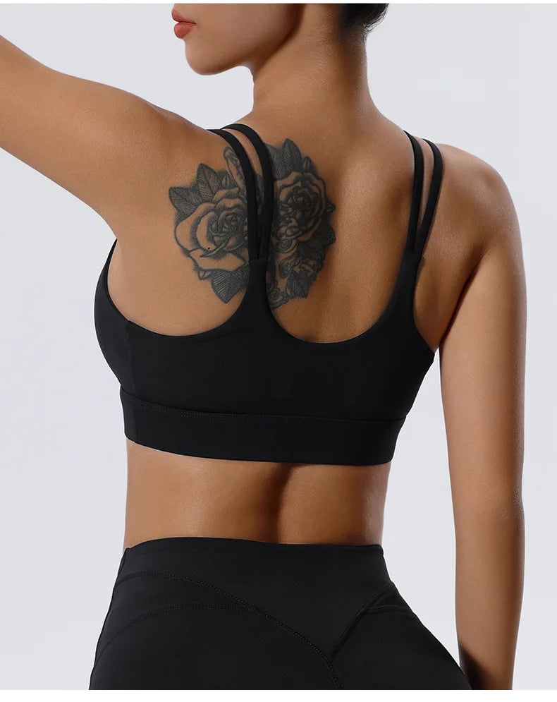 Sports Bra with Side Breasts for Women, Running, Fitness, Shock-absorbing Vest, Beautiful Back Bra