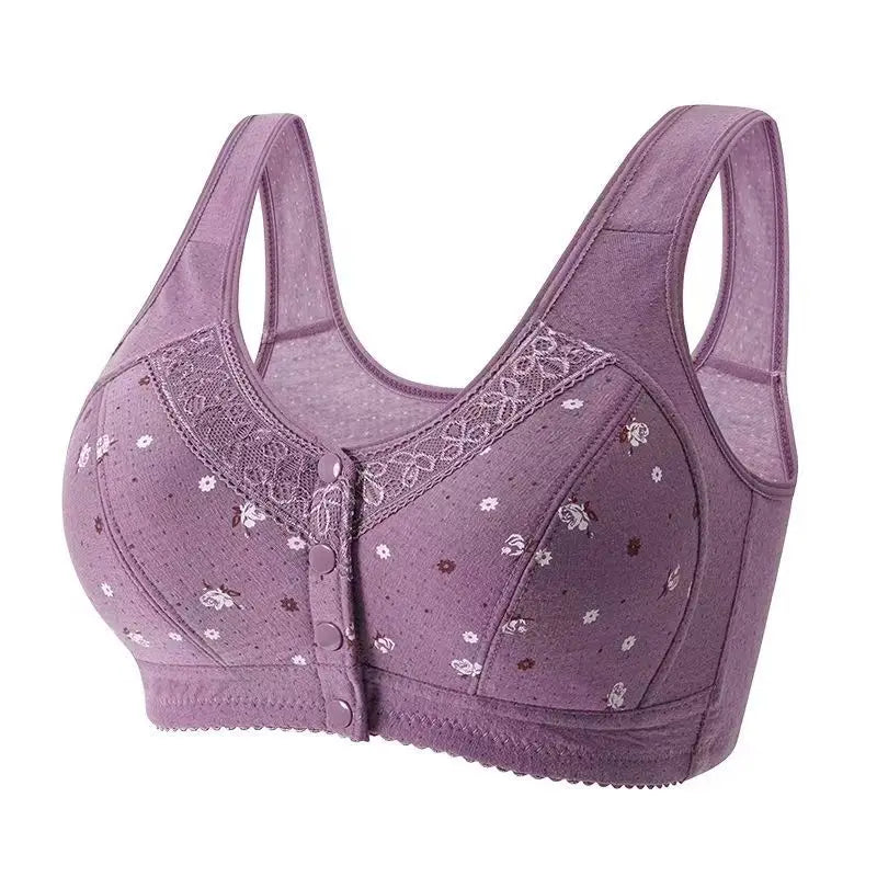 38-50 B/C Push Up Bras Front Closure Floral Brassiere Wireless Bralette Push Up Bras for Women Underwear Large Size Lingerie