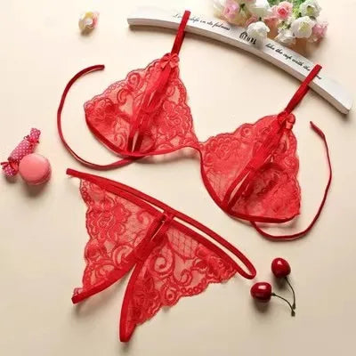Sexy  Women's Lace  Transparent Thin Large Size  Loose Ice Silk Small Chest Gathering Underwear