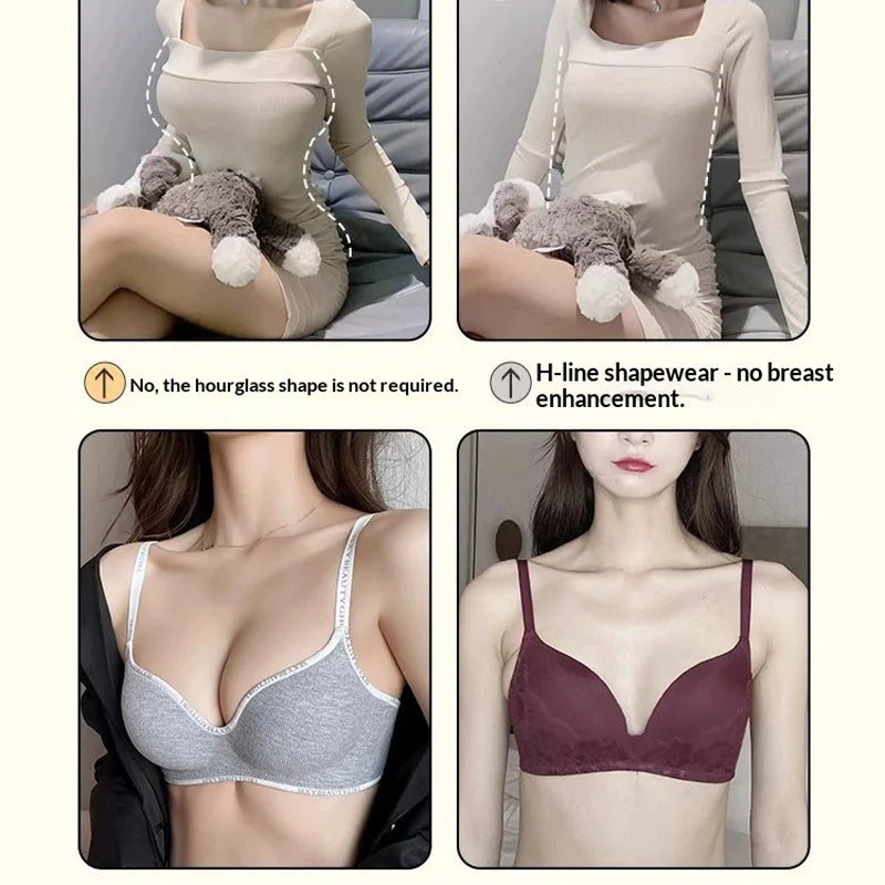 New Fashion Bra for Smaller Busts: Enhances and Gathers with Letter Design Wire-Free, Nude-Feel, Skin-Friendly One-Piece Bra