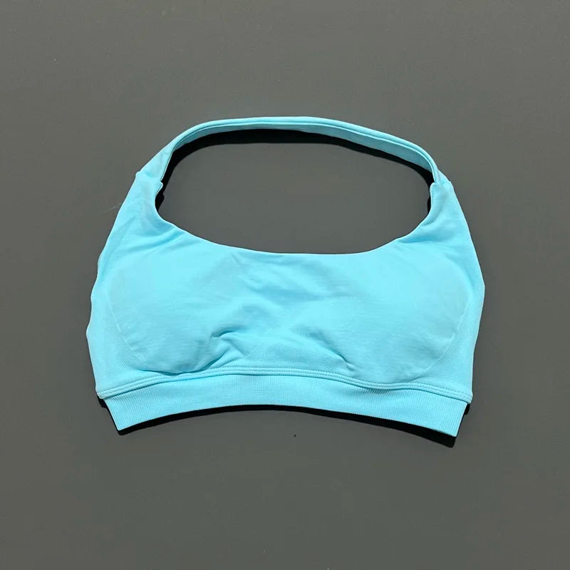Sports Bra Women Halter Neck Open Back Seamless Yoga Bras Breathable Elastic Top Gym Running Workout Fitness Sports Bras