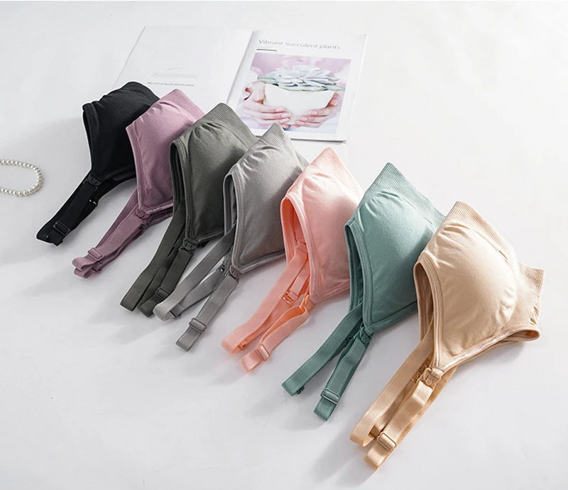 Wireless Maternity Bra Pregnant Women Seamless Prevent Sagging Breastfeeding Bras Push Up Breathable Front Open Nursing Bra Hot