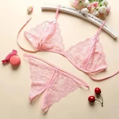 Sexy  Women's Lace  Transparent Thin Large Size  Loose Ice Silk Small Chest Gathering Underwear