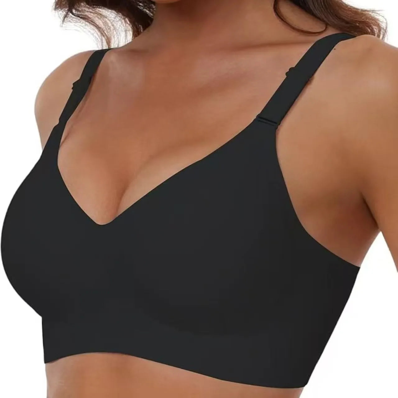 Women's Wireless Push-Up Bra Comfortable No-Wire Full Support Seamless Lift Bralette for Everyday T-Shirt Style