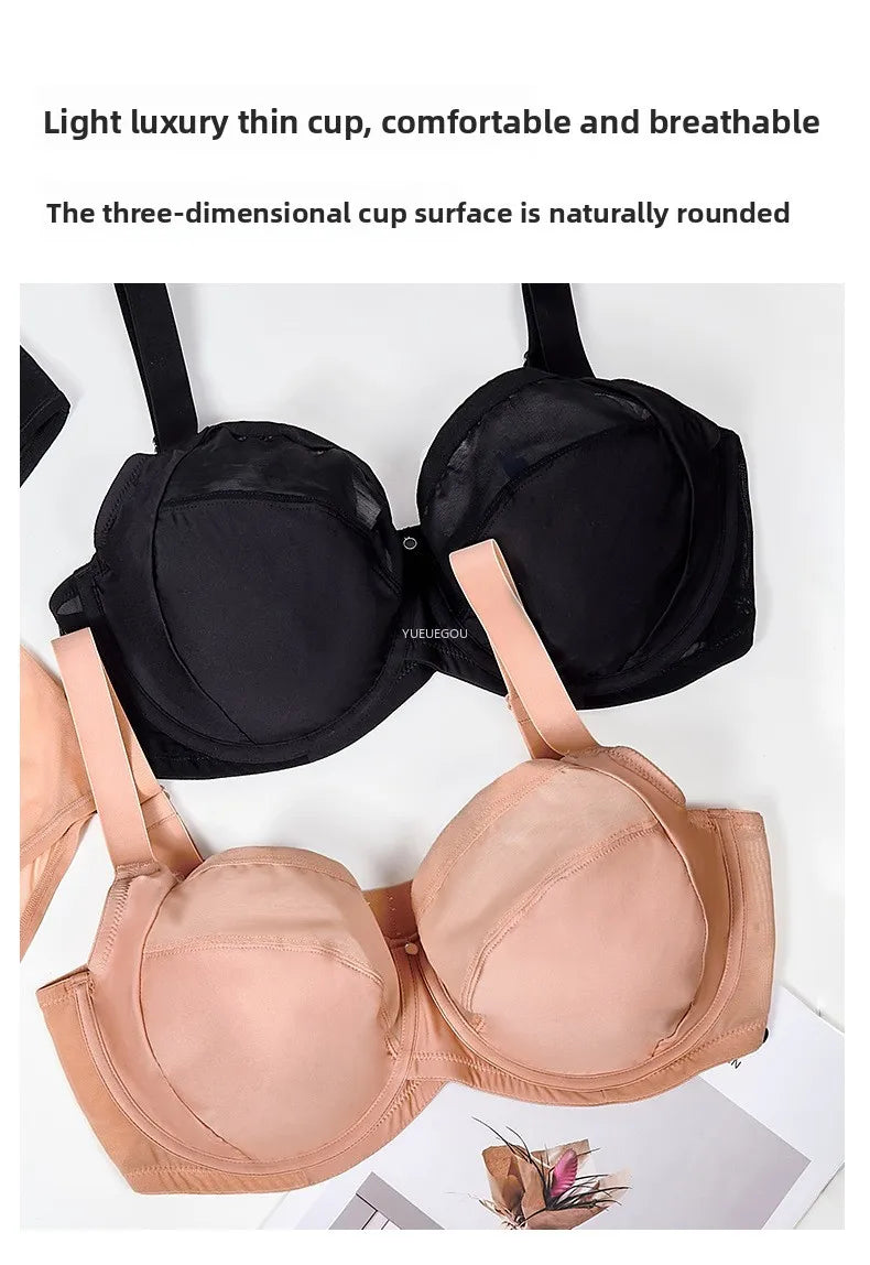 Plus Size Minimizer Bra Full Coverage Lift Support for Large Bust Wirefree Comfort Breathable Mesh Anti-Sagging E F G H I Cup