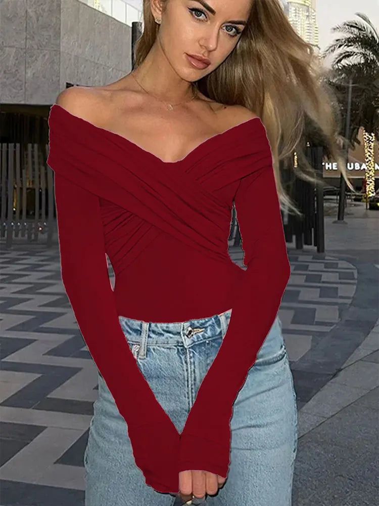 Sexy Women New three piece set Bodysuits Spring Backless Corset Slim Fashion Crossed Long Sleeves Casual Elegant Female Clothing