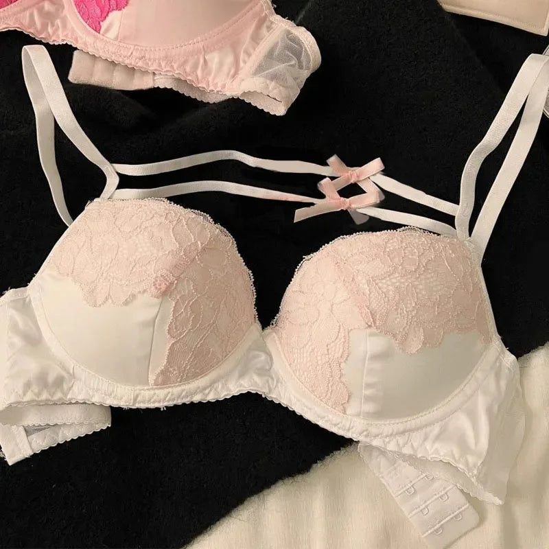 Lace Bras Set for Womens Summer Thin Breathable Bras Sexy Lingerie & Underwear  Adjustable Shoulder Strap Inner Padded Bralette